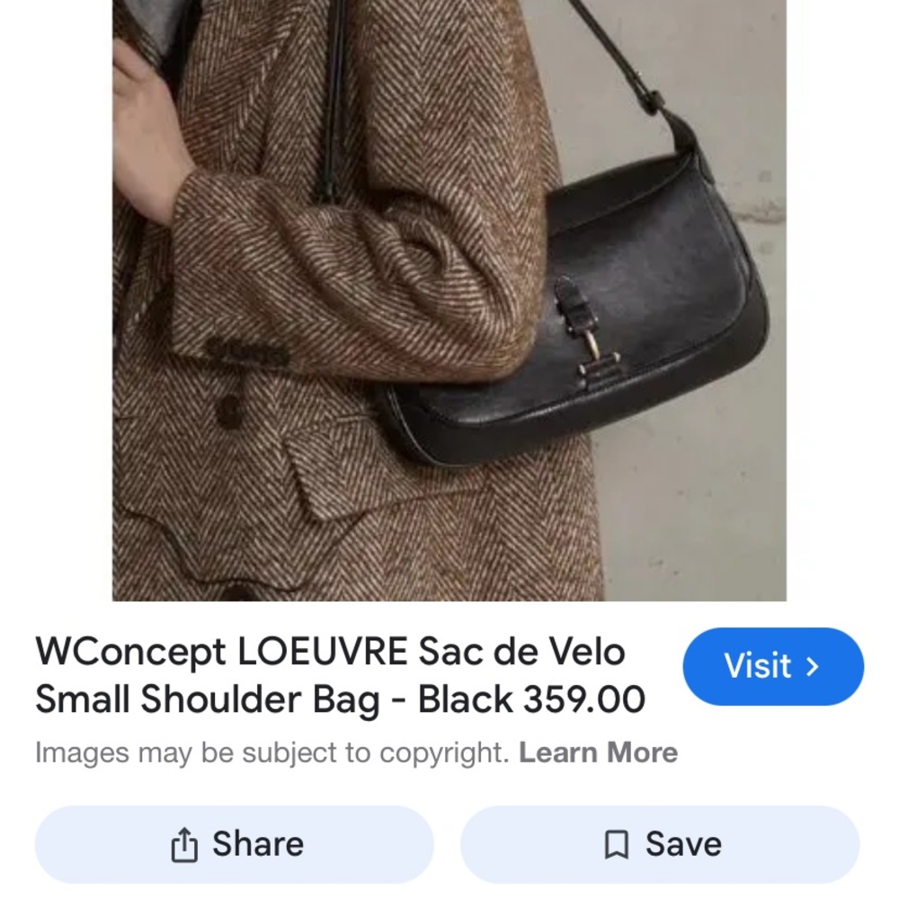 Korean trending brand Loeuvre Dark Brown Leather Shoulder Bag - Picture 9 of 9